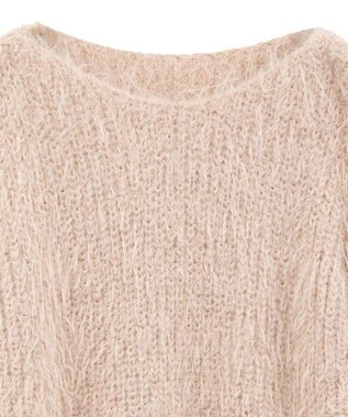 YECCA VECCA ラメシャギーボートネックニット Pink