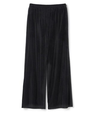 uncrave シアーベロアリブ ギャザーパンツ ブラック