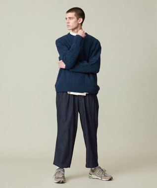 J.PRESS YORK STREET 【UNISEX】アランケーブルニット ダークグリーン系