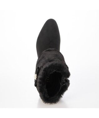 ing <Pitti>4WAYファービジューリボンベルトショートブーツ ブラックスエード