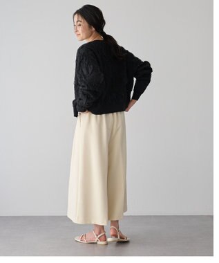 YECCA VECCA ふくれジャガードニットブルゾン Black