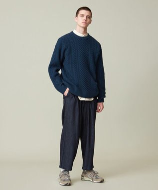 J.PRESS YORK STREET 【UNISEX】アランケーブルニット ダークグリーン系