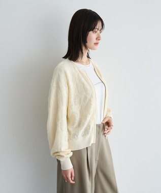 YECCA VECCA ふくれジャガードニットブルゾン Black