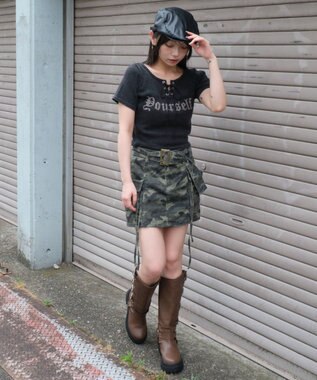 WEGO グラフィックレースアップちびT 柄4