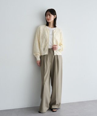 YECCA VECCA ふくれジャガードニットブルゾン Black