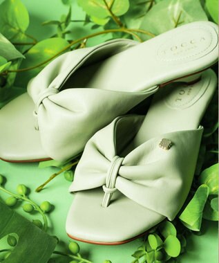 TOCCA CUSHION RIBBON SANDALS サンダル ライトグリーン系