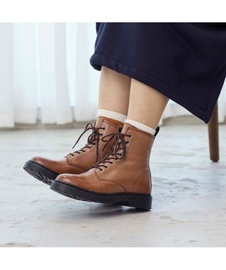 ing <ing>【WEB限定】レースアップショートブーツ ブラウン