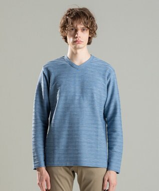 JOSEPH HOMME ストームリップル Vネックカットソー ダルブルー系