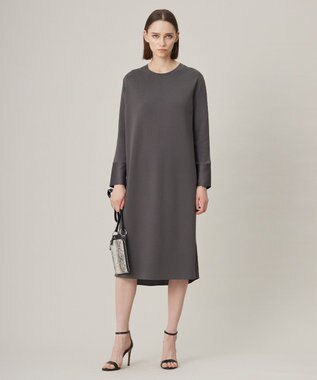 ICB L 【洗える】 クロスコンビ ワンピース チャコール系