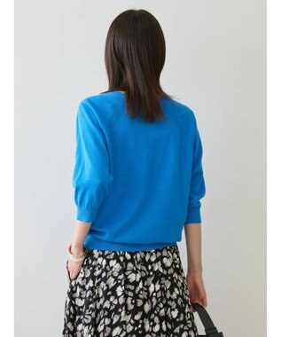 AMERICAN HOLIC ＵＶカットラグラン５分袖ニットプルオーバー Blue