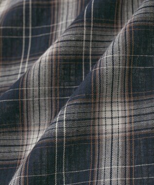 earth music&ecology 【コットン100】マルチウェイチェックシャツ Check Black