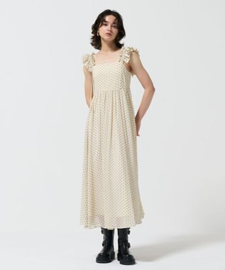 GRACE CONTINENTAL ドットジャガードノースリーブワンピース キナリ