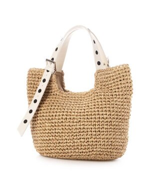 UNBILLION カシュカシュ cachecache / ドット刺繍ハンドル手編みトート