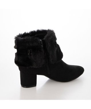 ing <Pitti>4WAYファービジューリボンベルトショートブーツ ブラックスエード