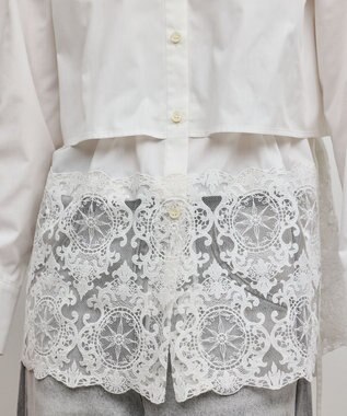 GRACE CONTINENTAL レースティアードシャツ ホワイト