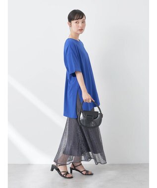 earth music&ecology バックスリットねじりチュニックＴ Royal Blue