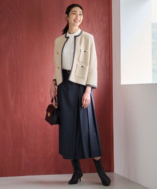 自由区 【洗える】TOROハイネック ブラウス アイボリー系