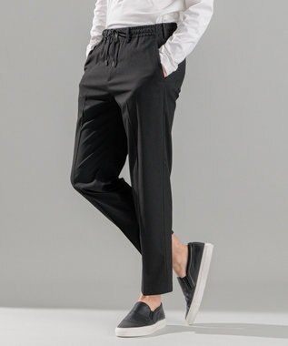 JOSEPH HOMME 新素材・新型【洗える/ストレッチ/ウエストゴム仕様】キャリーマンストレッチ ドロスト付ストレートパンツ / HOVE ライトグレー系