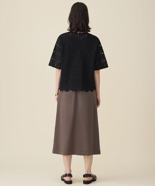 自由区 エンブロイダリー ニット ブラック