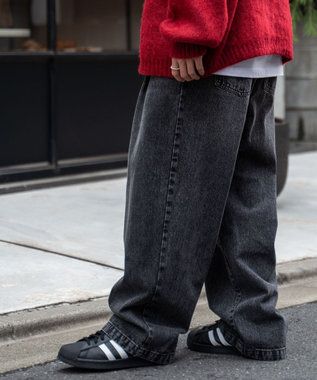 WEGO スケーターズ　タックワイドデニムパンツ ブラックその他