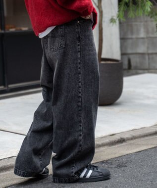WEGO スケーターズ　タックワイドデニムパンツ ブラックその他