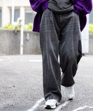 WEGO スケーターズ　タックワイドデニムパンツ ブラックその他