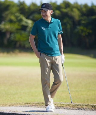 23区GOLF 【MEN【】吸水速乾・UVケア】グラフィカル ポロシャツ グリーン系