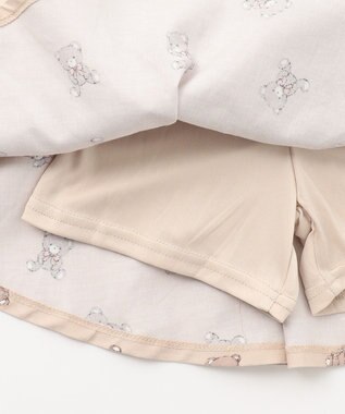 ANY KIDS チェック柄/アニマル柄スカパン ベージュ系クマ