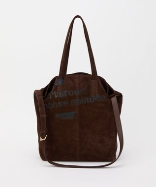 russet ステンシルデザインスエード2WAYトートバッグ(CE-1639) D.Brown