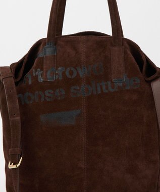 russet ステンシルデザインスエード2WAYトートバッグ(CE-1639) D.Brown