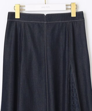 ANY SIS 【洗える】デニムライクシャンブレー スカート シャンブレーブルー