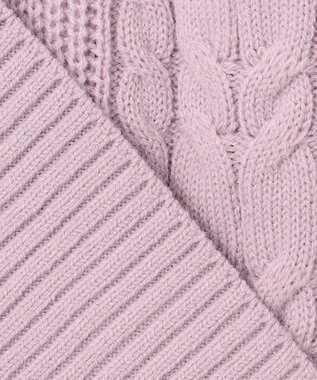 ANY SIS 【洗える】スフレケーブルパフスリーブ ニット ペールピンク