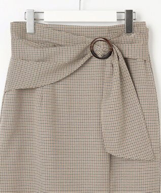 Feroux 【洗える】バックルデザイン タイトスカート ベージュ系2