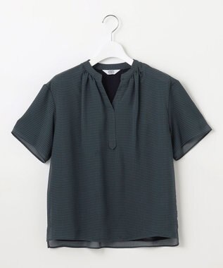 J.PRESS LADIES L 【速乾】サッカーチェック カットソー シーグリーン系3