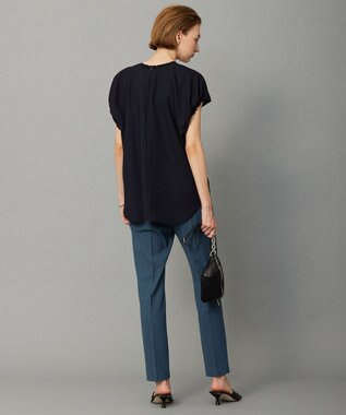 ICB 【洗える】FluidBackSatin ラウンドヘムプルオーバー ネイビー系