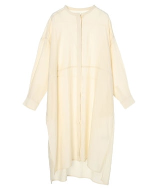 AMERICAN HOLIC 接触冷感バンドカラー切替シャツワンピース Ivory