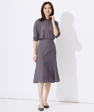 J.PRESS LADIES 【洗える】ジオメトリックプリント ブラウス グレー系5