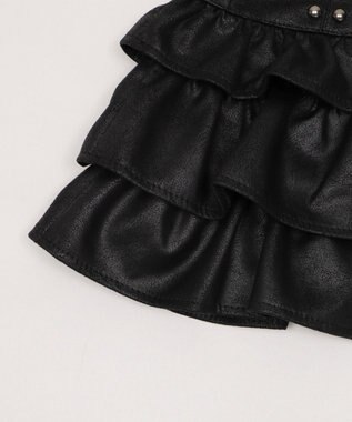 WEGO スタッズフリルティアードミニスカパン ブラック