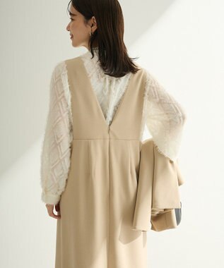 Green Parks Ｏ．洗えてストレッチ　Ｖネックジャンスカ Light Beige