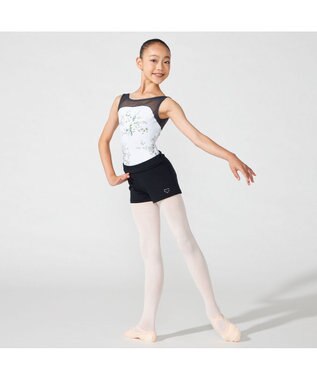 Chacott ノースリーブレオタード グリーンプリント