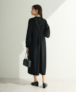 Green Parks Ｏ．洗えてストレッチ　Ｖネックジャンスカ Black