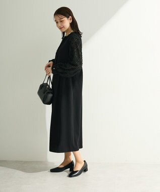 Green Parks Ｏ．洗えてストレッチ　Ｖネックジャンスカ Black