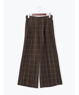 Te chichi パターンアソートワイドクロップトパンツ ブラウン