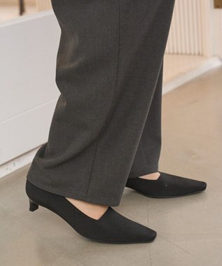 steppi 【洗える/撥水】スクエアトゥ パンプス ブラック