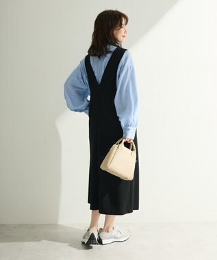 Green Parks Ｏ．洗えてストレッチ　Ｖネックジャンスカ Black