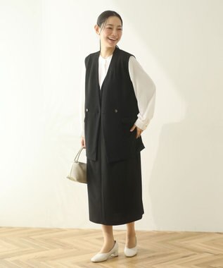 Green Parks Ｏ．洗えてストレッチ　Ｖネックジャンスカ Black