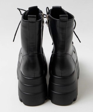 WEGO ボリュームレースアップショートブーツ ブラック