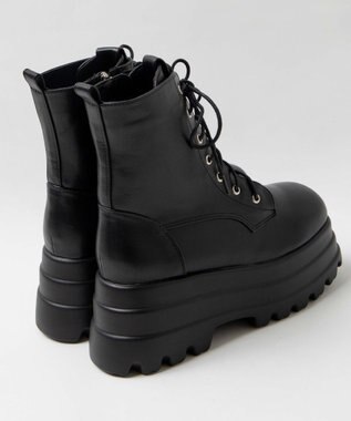 WEGO ボリュームレースアップショートブーツ ブラック