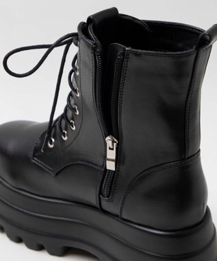 WEGO ボリュームレースアップショートブーツ ブラック