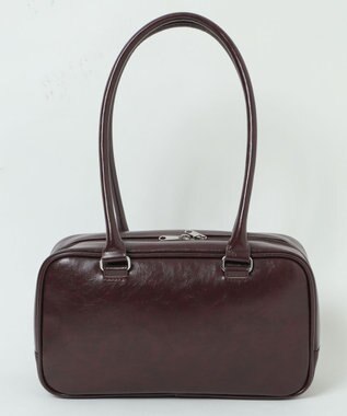 WEGO チャーム付きスクエアボストンバッグ ワイン